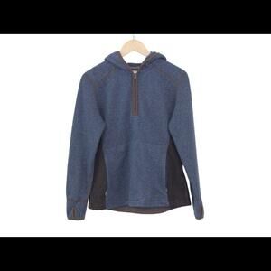 Kuhl Kashmira Blue Fleece Quarter Zip Hoodie Sweater Sz M